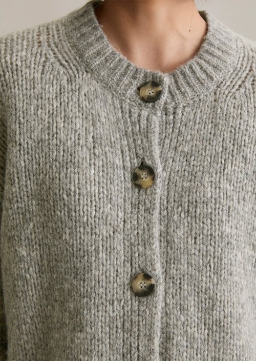 Relaxed cardigan — Stone Melange