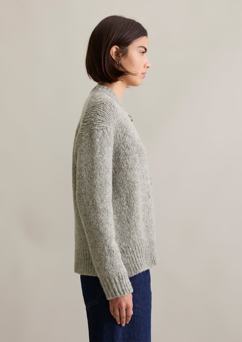 Relaxed cardigan — Stone Melange