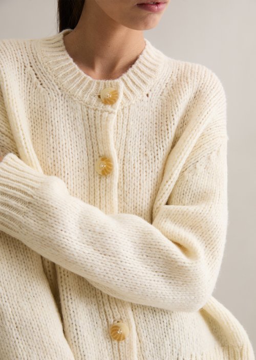 Relaxed cardigan — White Blush
