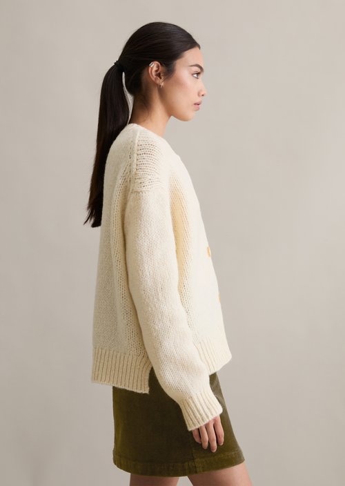 Relaxed cardigan — White Blush
