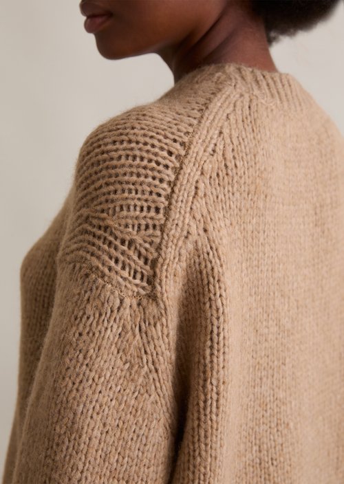 Relaxed cardigan — Light Almond Melange