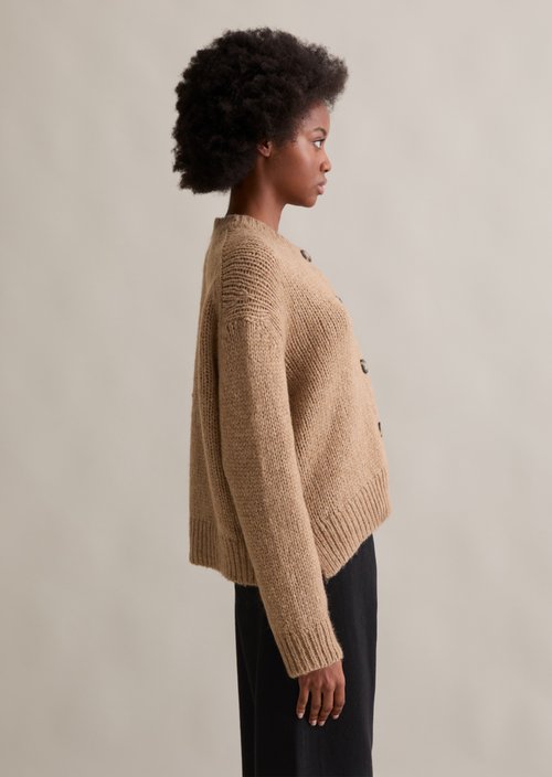 Relaxed cardigan — Light Almond Melange