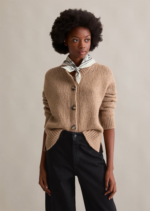 Relaxed cardigan — Light Almond Melange