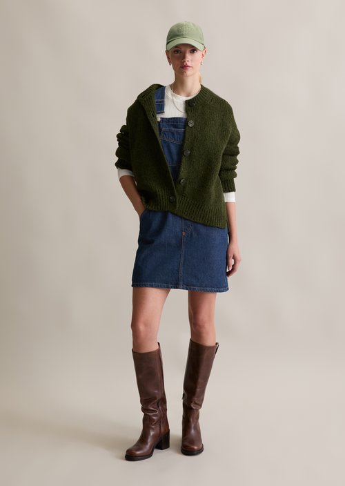 Relaxed cardigan — Dark Green Melange