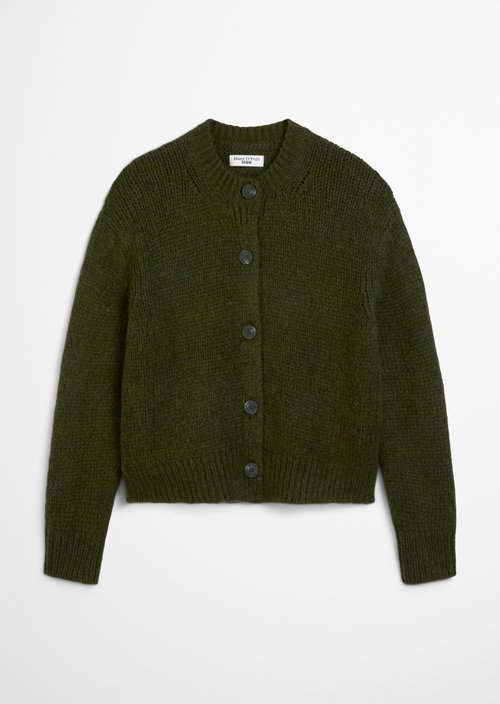 Relaxed cardigan — Dark Green Melange