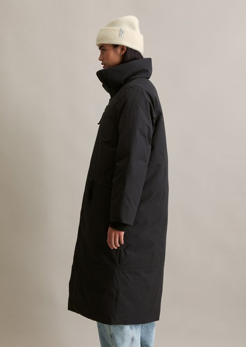 Relaxed outdoor quilted coat — Black