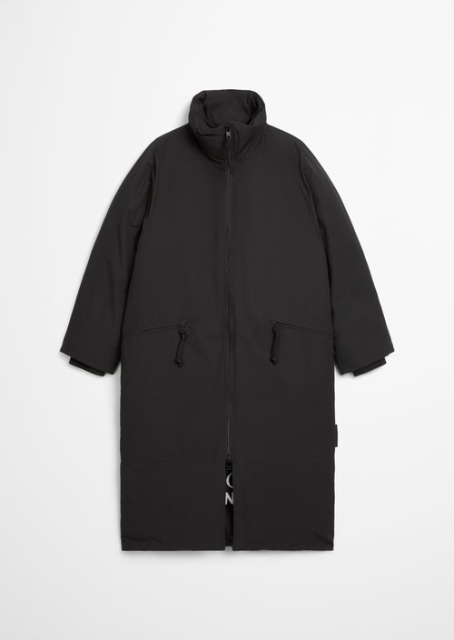 Relaxed outdoor quilted coat — Black