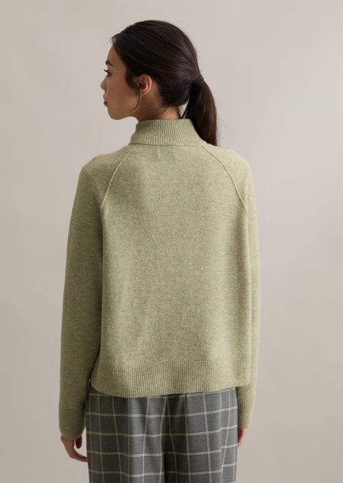 Troyer cropped — Medium Green Melange