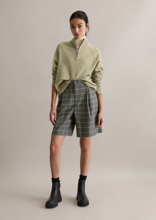Troyer cropped — Medium Green Melange