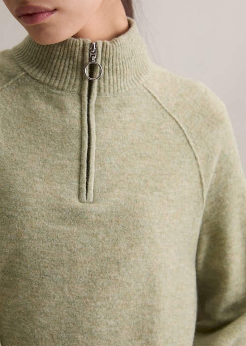 Troyer cropped — Medium Green Melange