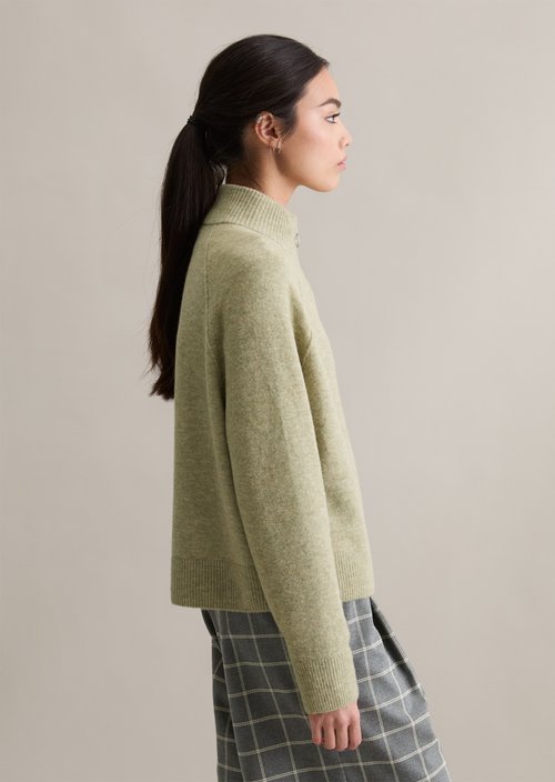 Troyer cropped — Medium Green Melange