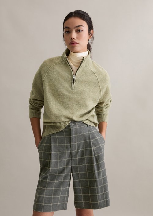 Troyer cropped — Medium Green Melange