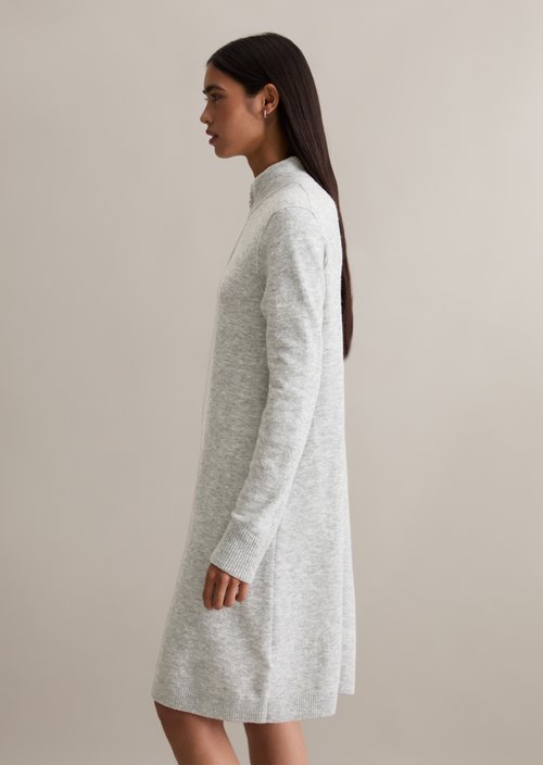 Regular troyer-style knit dress — Stone Melange