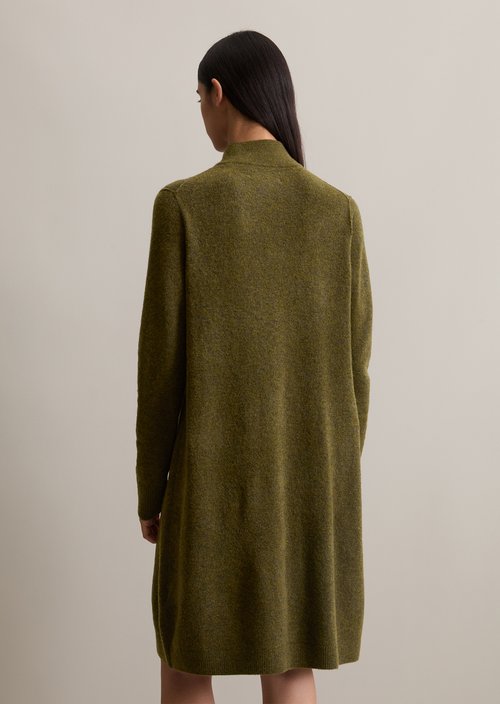 Regular troyer-style knit dress — Dark Green Melange