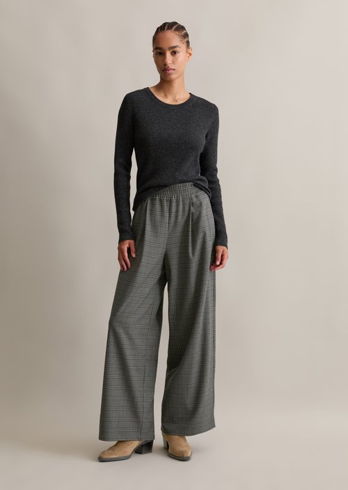 Rib knit sweater slim — Anthra Melange
