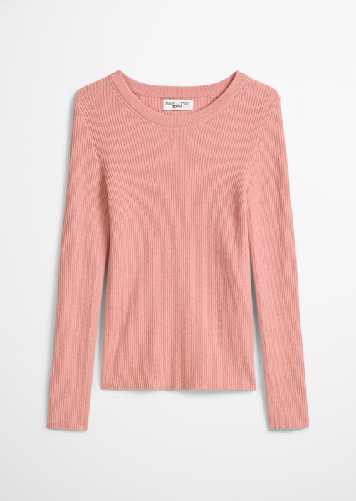 Rib knit sweater slim — Rose Powder