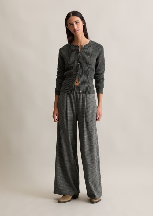Regular rib knit cardigan — Anthra Melange