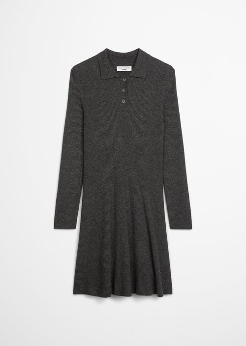 Polo knit dress A-shape — Anthra Melange