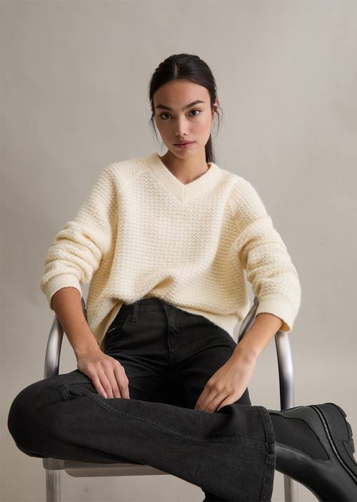 Saodimallsu Pulloverkleid Damen V-Ausschnitt Übergroßes Strickpullover Elegant Warm Rippstrick
