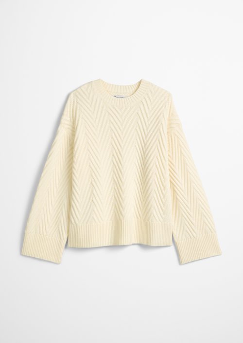 Relaxed knit sweater — White Blush