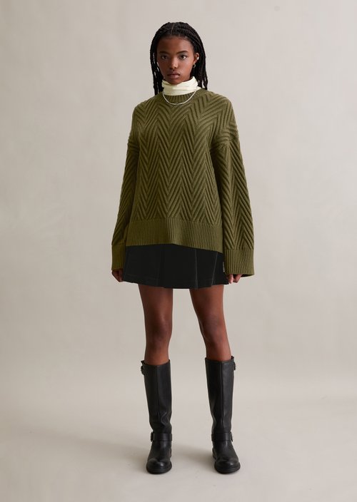 Relaxed knit sweater — Burnished Logs