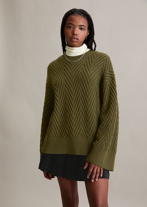 Relaxed knit sweater — Burnished Logs