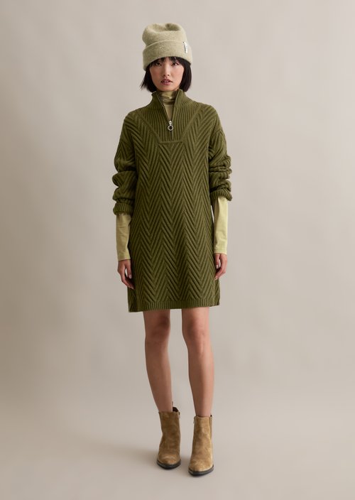 Relaxed zip knit dress — Burnished Logs