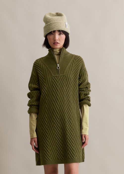 Relaxed zip knit dress — Burnished Logs
