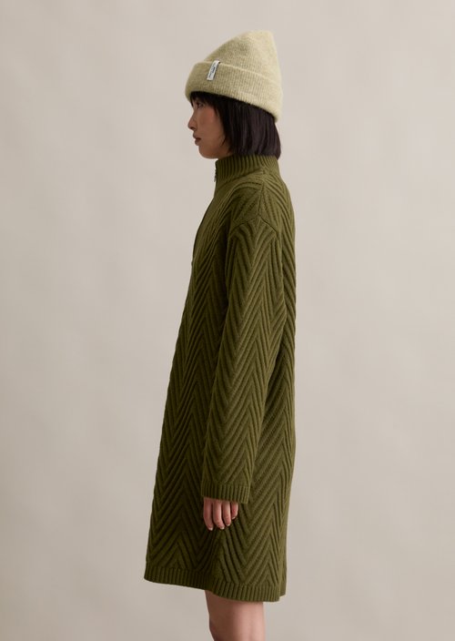 Relaxed zip knit dress — Burnished Logs