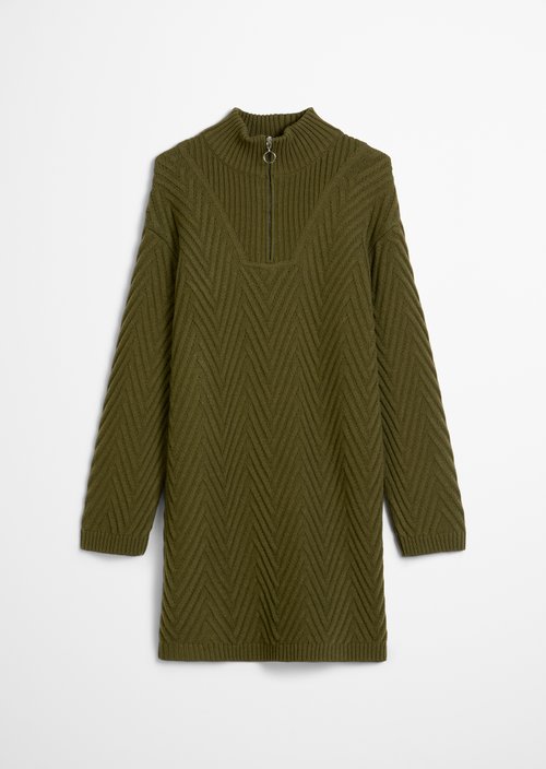 Relaxed zip knit dress — Burnished Logs