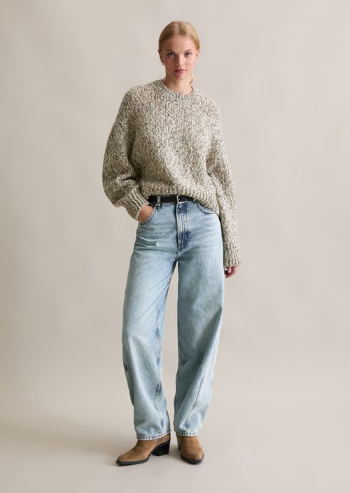 Relaxed chunky knit sweater — Black
