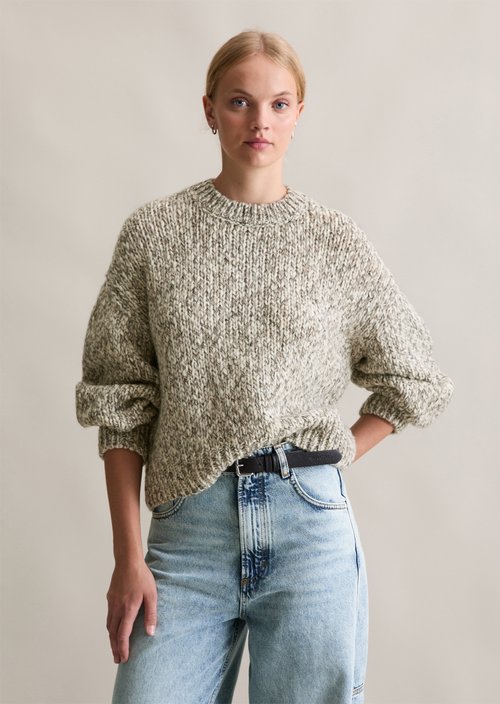 Relaxed chunky knit sweater — Black