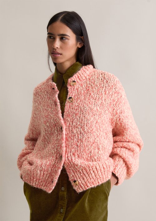Relaxed chunky cardigan — Light Pink