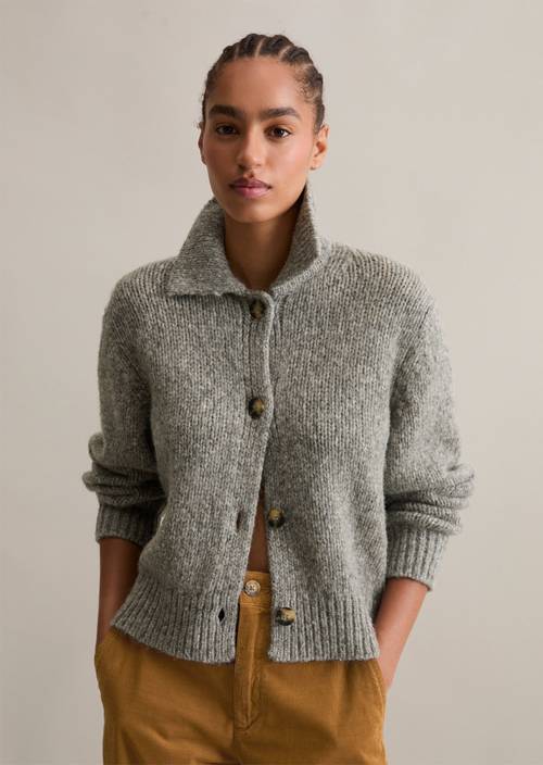 Graue Strickjacke Strickjacke Schurwolle Strickjacken Strickjacke