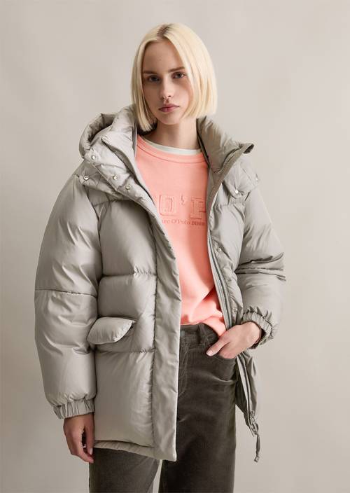 Oversize down puffer jacket made from recycled polyester ripstop