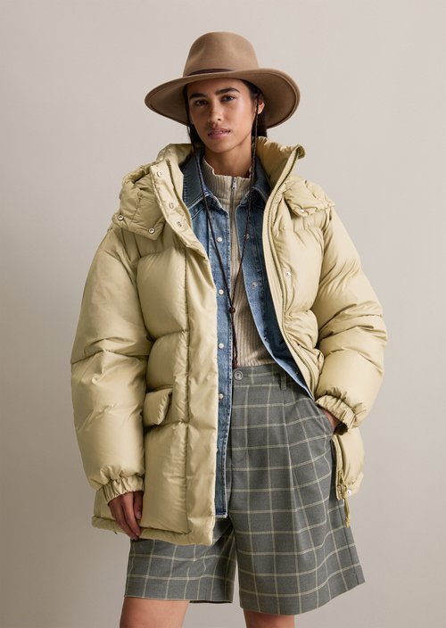 Oversize down puffer jacket — Artichoke Leaf