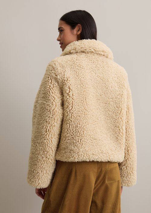 Teddy jacket regular — Sand Melange