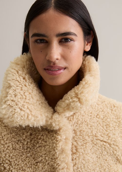 Teddy jacket regular — Sand Melange