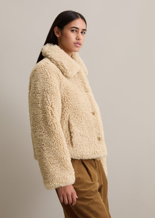 Teddy jacket regular — Sand Melange