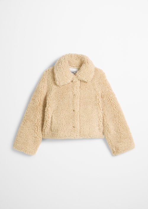 Teddy jacket regular — Sand Melange