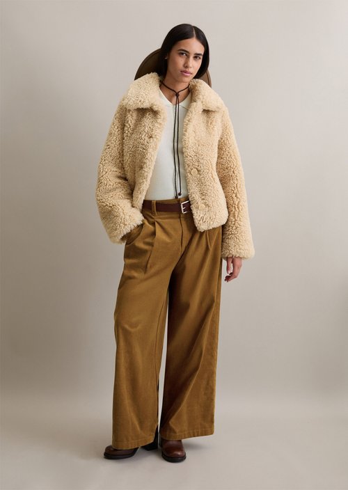 Teddy jacket regular — Sand Melange