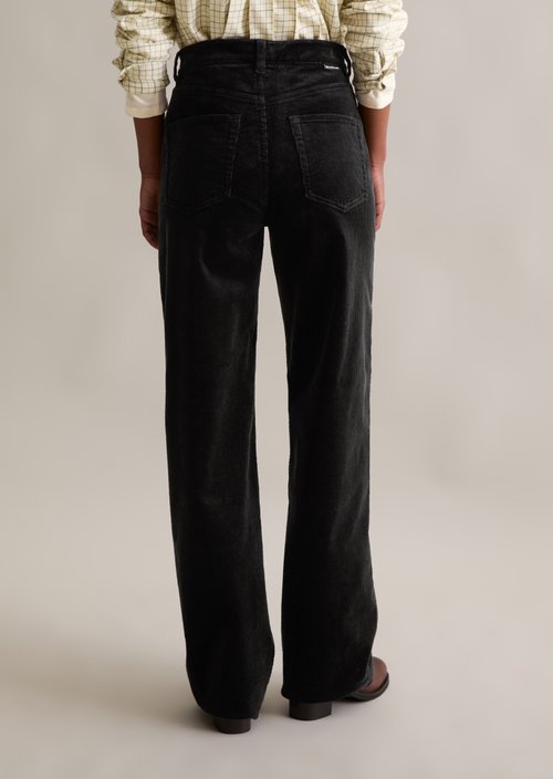 Corduroy pants model Tomma wide — Black
