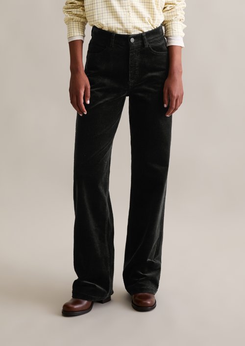 Corduroy pants model Tomma wide — Black