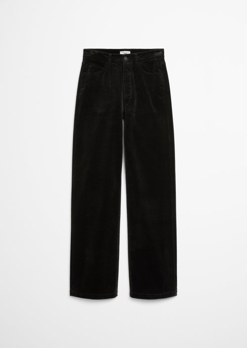 Corduroy pants model Tomma wide — Black