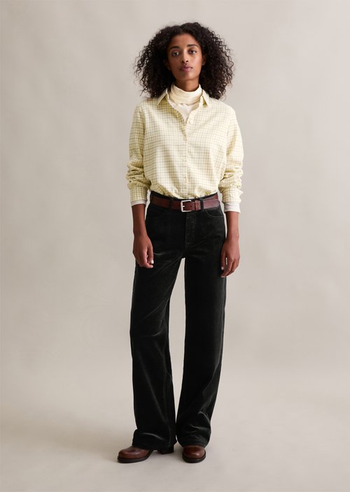 Corduroy pants model Tomma wide — Black