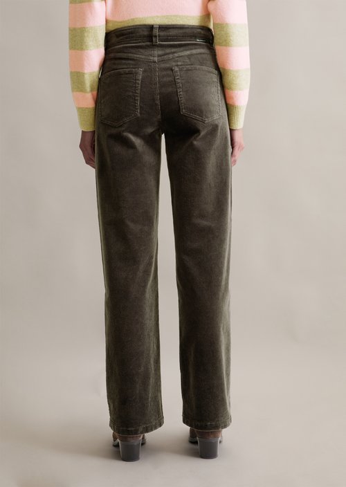Corduroy pants model Tomma wide — Cloudburst