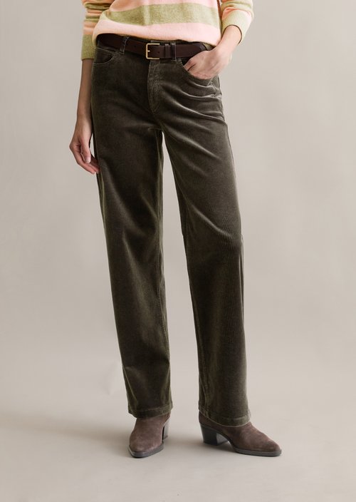 Corduroy pants model Tomma wide — Cloudburst