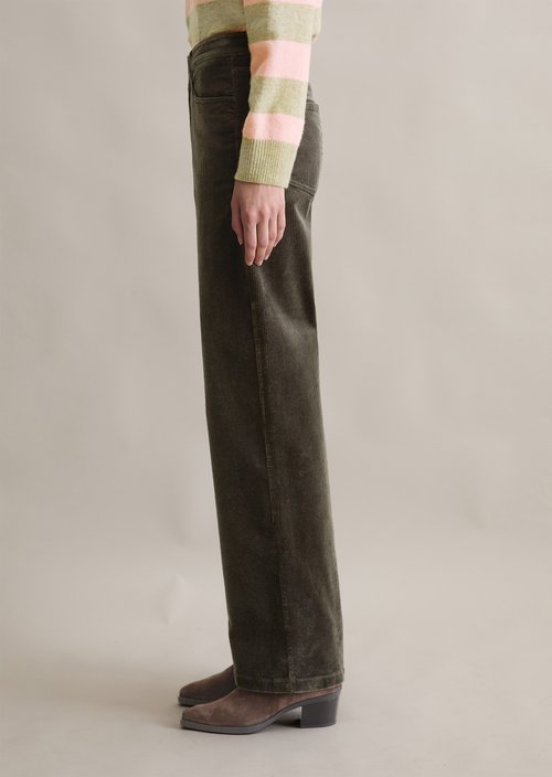 Corduroy pants model Tomma wide — Cloudburst