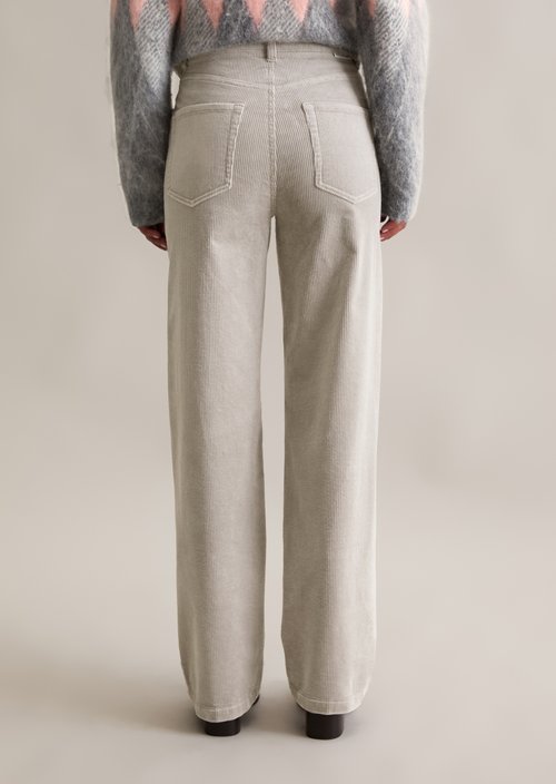 Corduroy pants model Tomma wide — Stone Grey