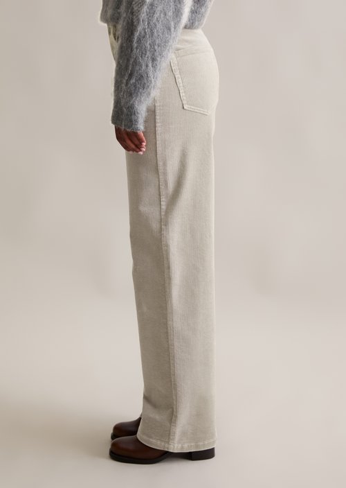 Corduroy pants model Tomma wide — Stone Grey